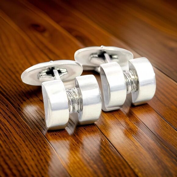 Georg Jensen Estate Cufflinks Sterling Silver 15.4 Grams GJ38 - Picture 10 of 12